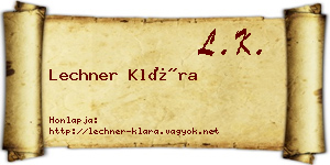 Lechner Klára névjegykártya