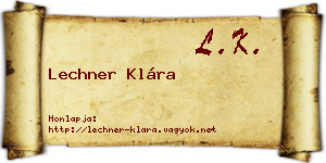 Lechner Klára névjegykártya